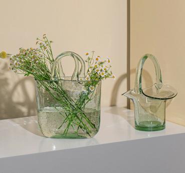Muxing Glas Blumenvase Handtasche geformt klar Vase Aquarium